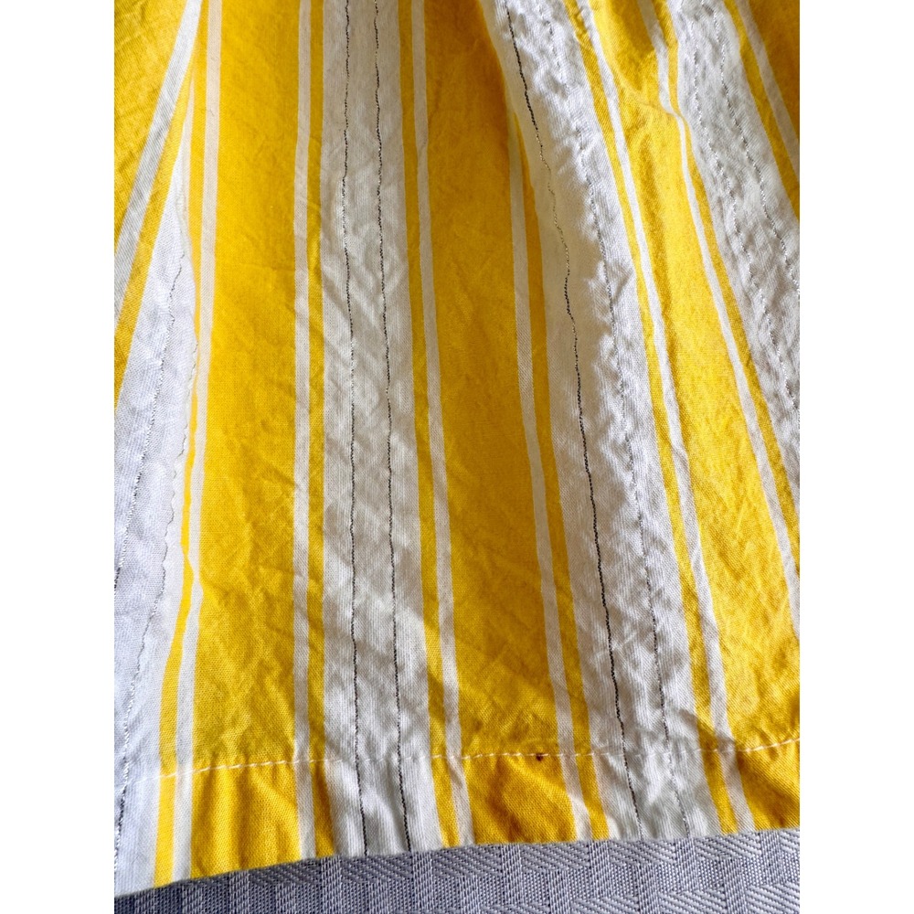 Tahari Girls Yellow White Stripe Metallic Sundress Smocked Back Cutout Bow Tie - Picture 6 of 11
